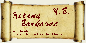 Milena Borkovac vizit kartica